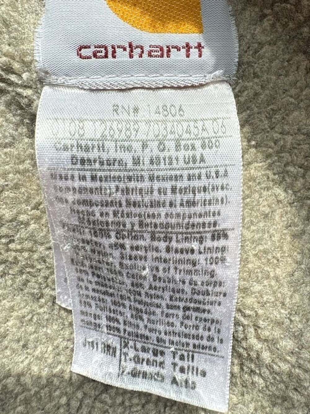 Vintage Carhartt J141 Sandstone Sierra Sherpa Lined Hooded Jacket - Picture 3 of 6